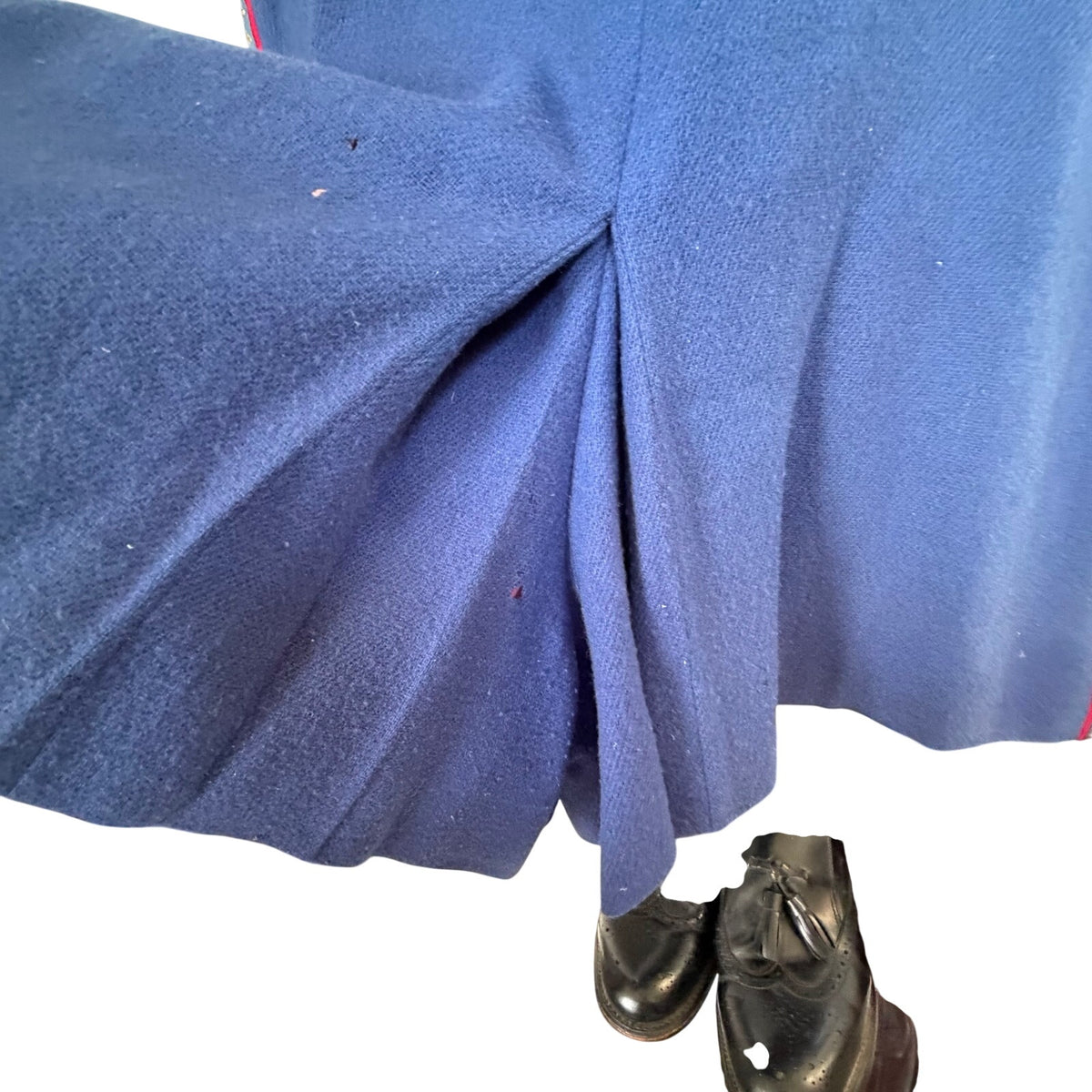 Vintage 60s Lanz Original Navy Wool Romper Edelweiss Trim Moth Folk Art