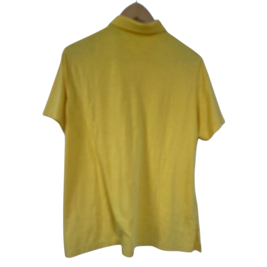 Vintage David Smith Mustard Yellow Golf Polo round Buttons Size L