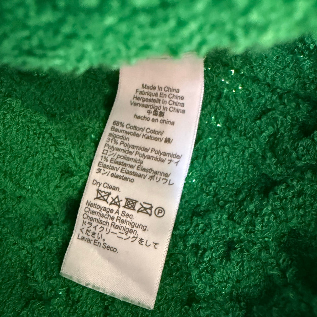 J.Crew Green Textured Cable Knit Cardigan Crest Buttons Pockets Cropped