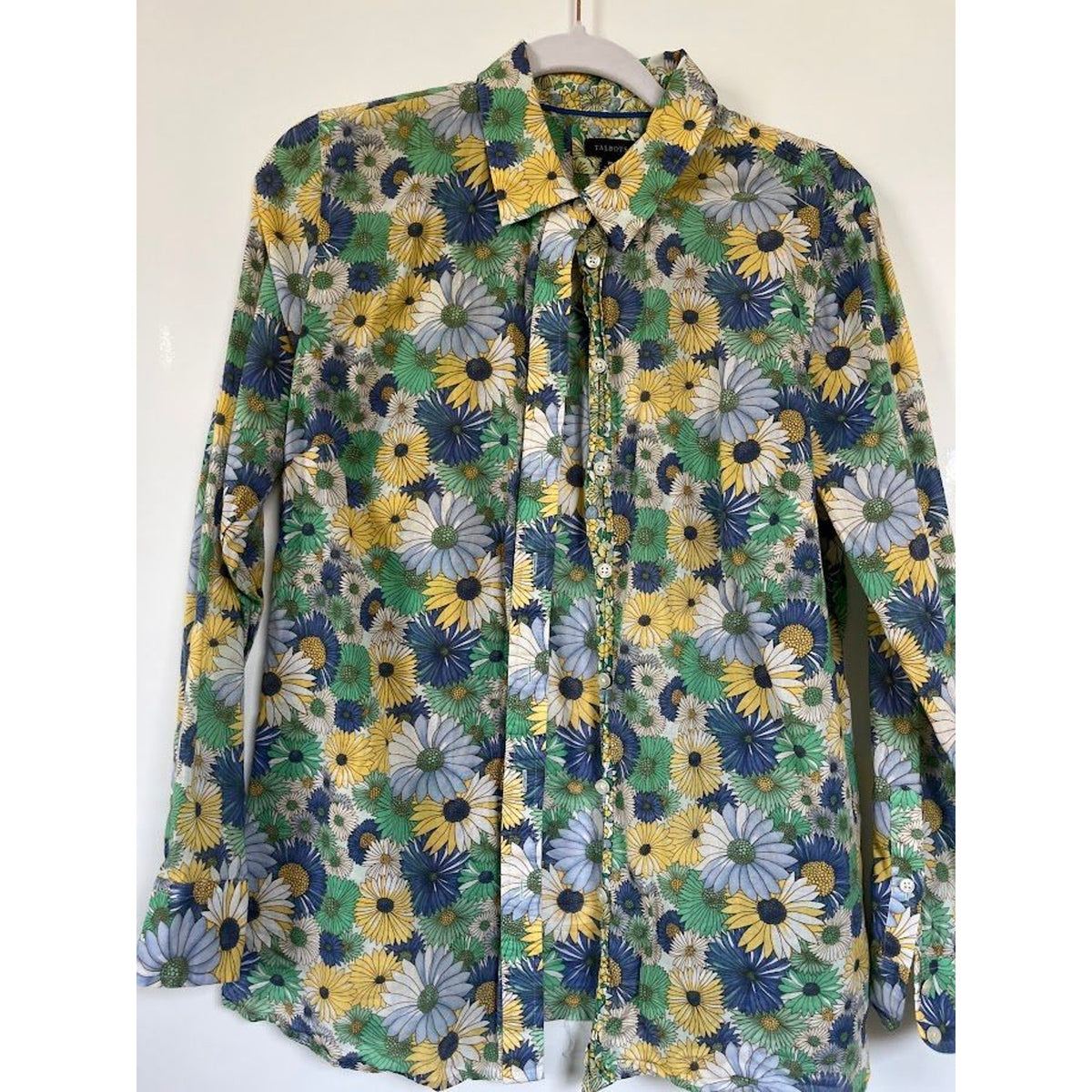 Sunflower Floral Cotton Button Front Shirt Lightweight Size M