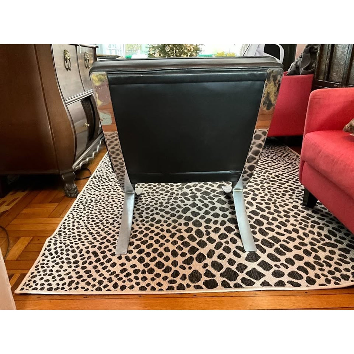 Sunday Pick Up - Hoboken Barcelona-Style Lounge Chair | Black Tufted Vinyl | MCM | sunday p/u  hoboken