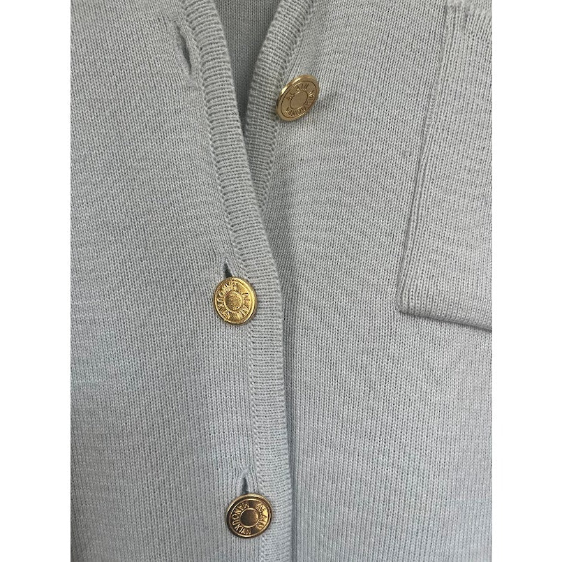 Vintage Parisian Wool Cardigan Jacket Gold Buttons Old Money 80s French
