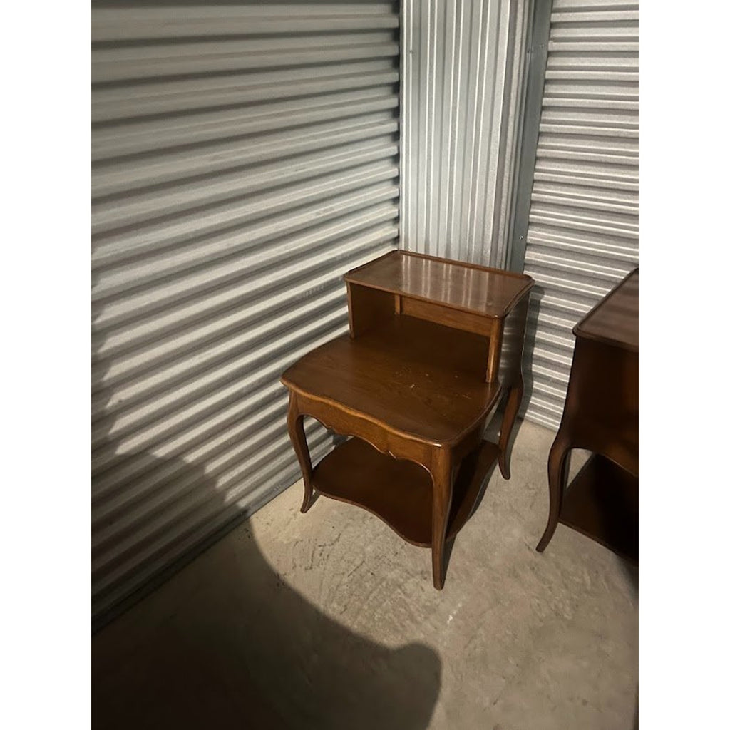 Grandmillennial French Provincial Two-Tier End Tables or Night Stands |  Pair