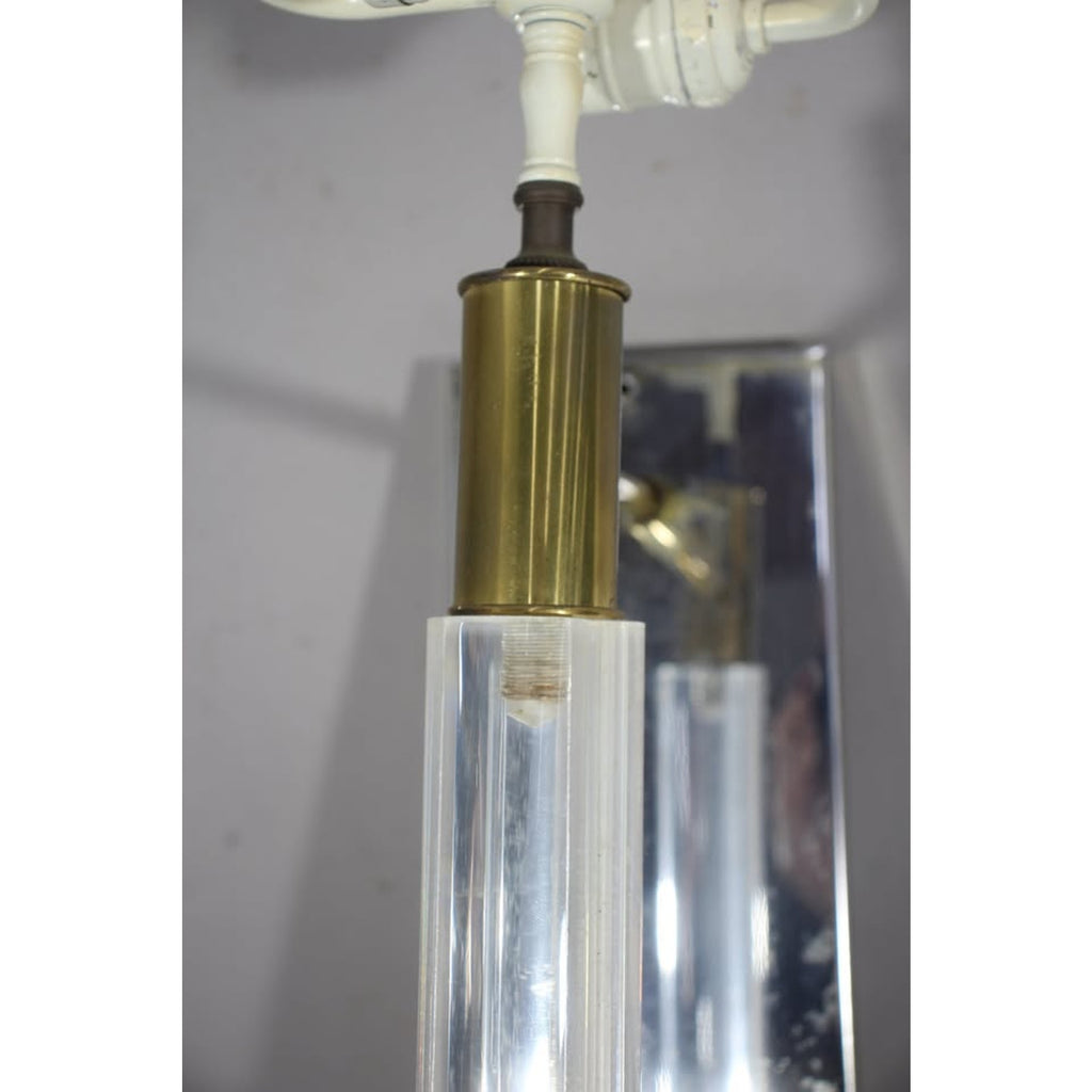 MCM Vintage Chrome+ Brass + Lucite Wall Sconce | Modernist