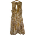 Tracy Reese Gold Botanical Silk Cotton Midi Dress Autumn Wedding Guest Size 6
