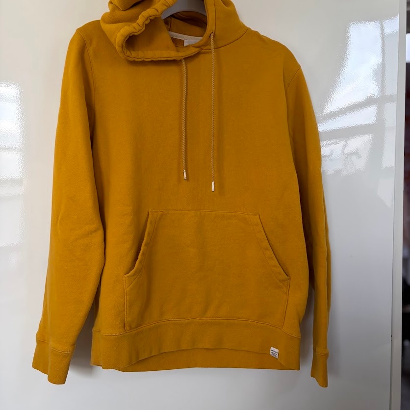 Norse Projects Mustard Gold Pullover Hoodie Size M Minimalist Danish Streetwear